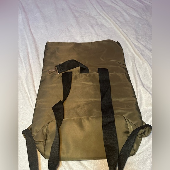 Jean Paul Gaultier PARFUM Olive Green Nylon Backpack | NWOT | Orange Interior - Picture 6 of 8